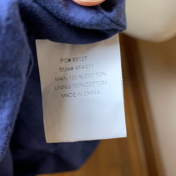 Liza Luxe Navy A-line Tank Mini Dress Small | Bird Print Racerback | 100% Cotton - Picture 7 of 8